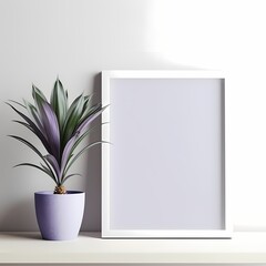 Blank Frame with Potted Plant
