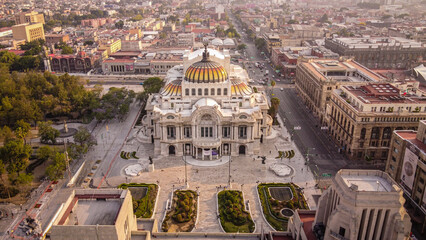 Aerial shot captures the bustling commercial activity of Mexico City's principal shopping plaza