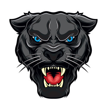 panther head mascot vector art illustration design