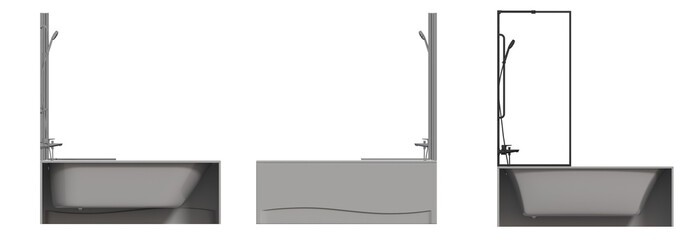 Obraz premium bathtub isolated on a transparent background, 3D illustration, and a CG render 
