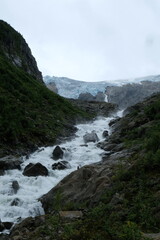 Naklejka na ściany i meble Gletscher -wasserfall in Norwegen