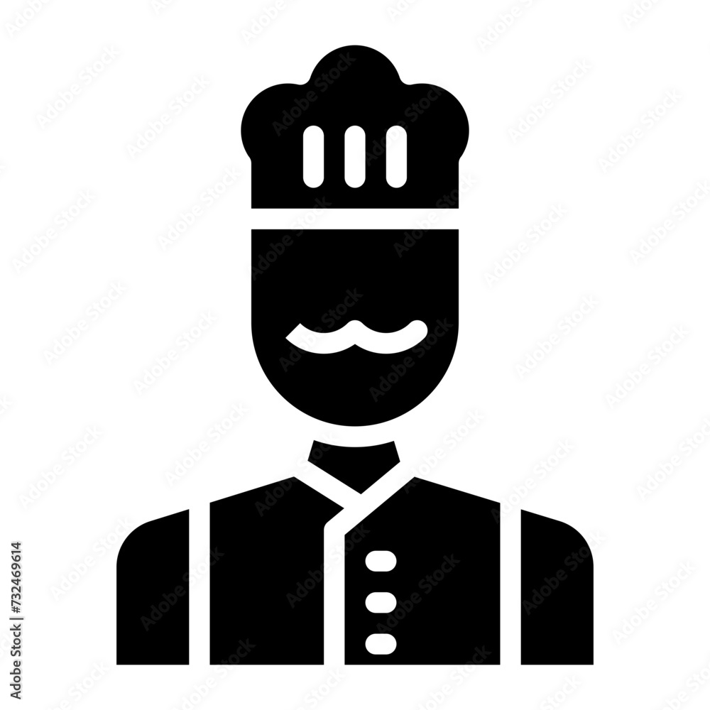 Poster chef icon vector image. can be used for cleaning and dusting.