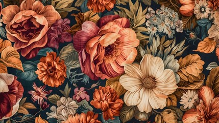 Fototapeta premium AI generated illustration of a beautiful vibrant abstract floral background for wallpapers