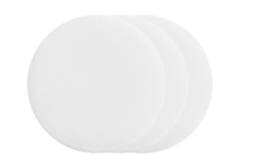 Cotton round cosmetic sponges on a blank background