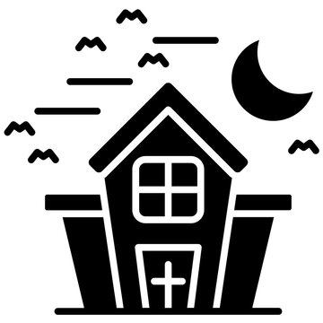 Haunted House icon vector image. Can be used for Amusement Park.