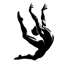 Vector set Silhouette of gymnastics. Male artistic gymnastics silhouette isolated vector design
