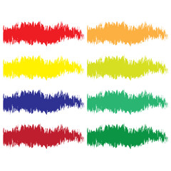  Hand Painted Colorful Brush Strokes. Vector Grunge Brushes. Vector Frame For Text Modern Art Graphics For Hipsters.Dirty Artistic Creative Design Elements. Perfect For Logo, Business cards. In eps10.