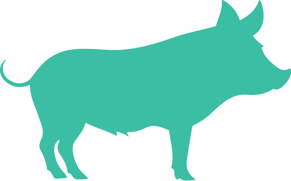 recommend clip art: Vector illustration of a pig silhouette on a white background