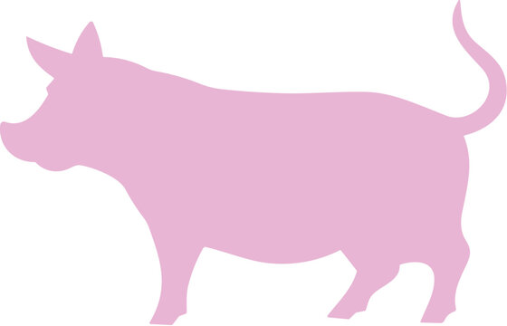 recommend clip art: Vector illustration of a pig silhouette on a white background