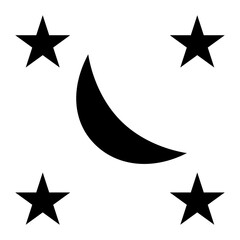 Moon and Stars icon vector image. Can be used for Baby Shower.