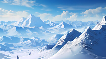 Obraz premium Stunning mountains, panoramic peaks PPT background