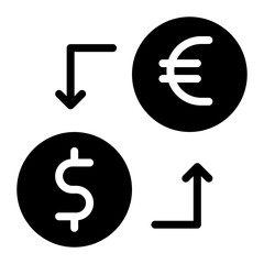 Dollar to Euro Convert icon vector image. Can be used for Trading.