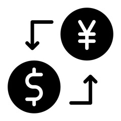 Obraz premium Dollar to Yen Convert icon vector image. Can be used for Trading.