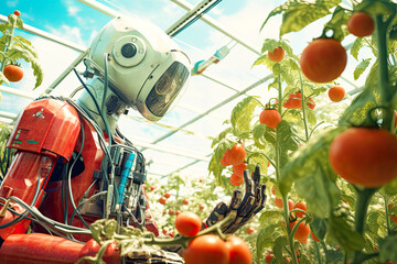robot in the produce garden