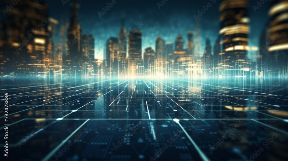 Poster tech background: futuristic digital data display