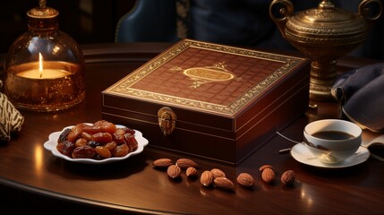 the flavors of Ramadan with the timeless pairing of dates and almonds.