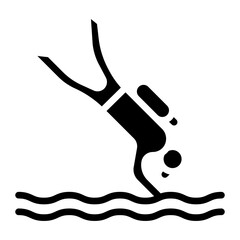 Scuba Diving icon vector image. Can be used for Adventure.