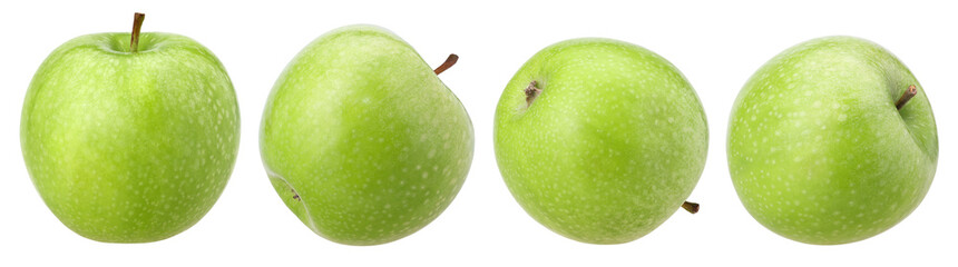 green apple isolated, fresh green apple, transparent PNG, PNG format, full depth of field