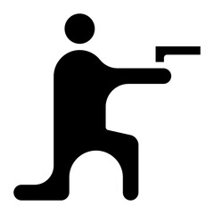 Shooting in sitting position icon vector image. Can be used for Shooting.
