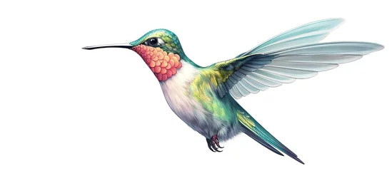 Crédence de cuisine en verre imprimé Colibri exotic hummingbird hand drawn vector illustration