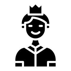 Prince icon vector image. Can be used for Fairytale.