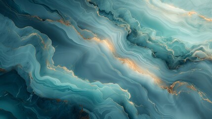 a marble slab that resembles a tropical ocean and has a calming gradation of blue and green. The flowing, undulating grain of the marble gives the impression of depth and movement. 
 - obrazy, fototapety, plakaty