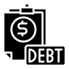 Debt icon vector image. Can be used for Crisis Mangement.