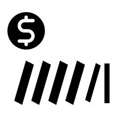 Domino Money icon vector image. Can be used for Crisis Mangement.