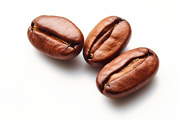 coffee beans on a white background close-up
