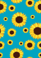 Seamless pattern with sunflower Eps 10 vector.