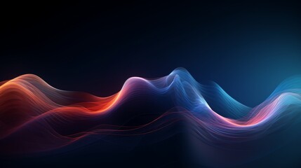 Futuristic cyber technology background with 3d vector wave design - dark tech atmosphere for big data concepts