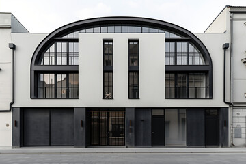 Modern minimalistic art nouveau facade. Background image. Created with Generative AI technology