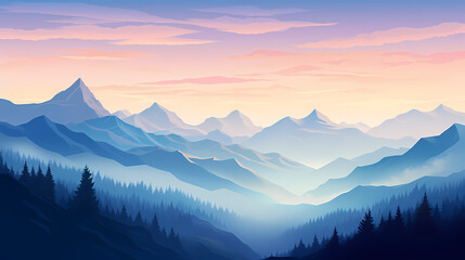 Obraz premium Majestic mountains, panoramic peaks PPT background