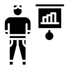 Meeting Presentation icon vector image. Can be used for Staff Management.