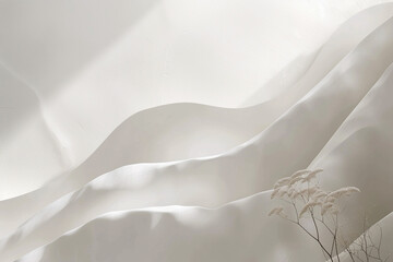 Soft Snow White Silk Fabric Texture with Satin Touch, eaturing organic shapes and textures rendered...