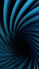 AI generated illustration of an abstract image of a dark blue vortex tunnel with a black center