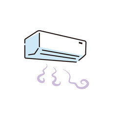 匂いが出るエアコンのイラスト