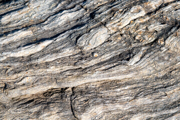Patterns on old rocks in geological park
