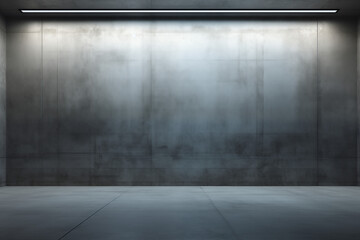 empty concrete underground wall background with back ceiling lights - obrazy, fototapety, plakaty