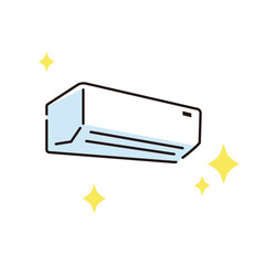 新品のエアコンのイラスト