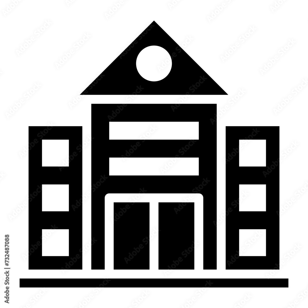 Poster civic center icon vector image. can be used for public utilities.