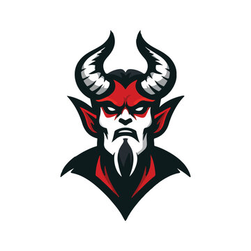 a cool demon mascot logo vector illustration