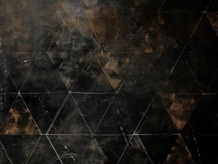 Black triangular abstract background, Grunge surface
