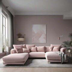 Modern living room with large window 