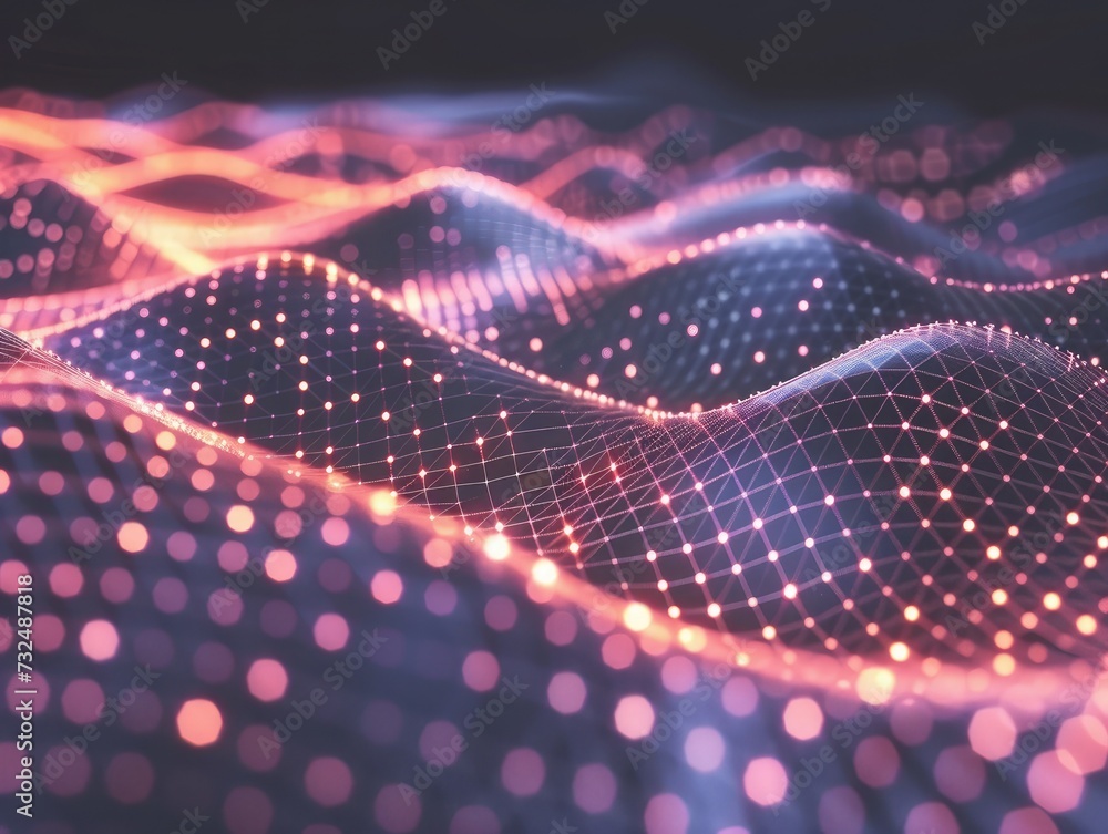 Poster data technology abstract futuristic illustration . low poly shape with connecting dots and lines on 