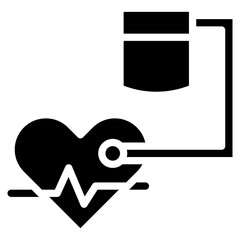 Pacemaker icon vector image. Can be used for Cardiology.