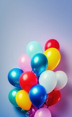 Fototapeta na wymiar AI generated illustration of an array of vibrant balloons
