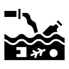 Water Pollution icon vector image. Can be used for Water Crisis.