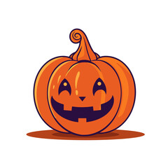 Halloween pumpkin in flat style for poster, banner, greeting card. Vector illustration.