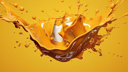 AI generated illustration of a beige creamy splash on a plain background